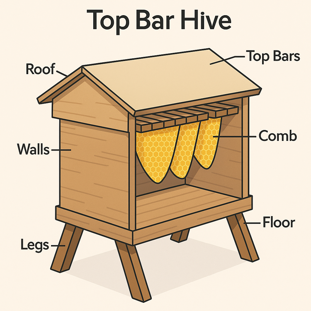 Diagram of a Top Bar Hive